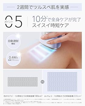 Ulike脱毛器 AirPro Sサファイア冷却技術で無痛22J ハイパワー Amazon | 【正規品】Ulike 脱毛器 AirPro S【メーカー2年保証